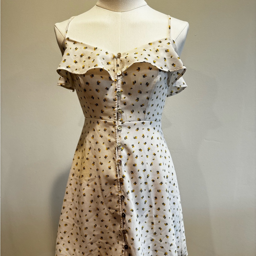 Forever 21 White Floral Ruffle Mini Dress